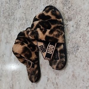 Ugg fluff yeah slide leopard print size 11